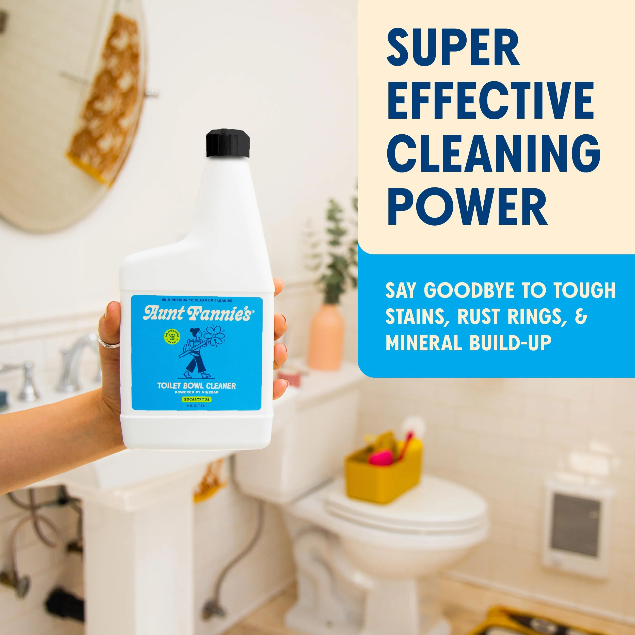 Aunt Fannie's Toilet Bowl Cleaner, Bleach-Free Cleaner Powered by Vinegar, Freshens and Removes Stains, Eucalyptus Scent, 24 fl oz, Pack of 6 - Image 8