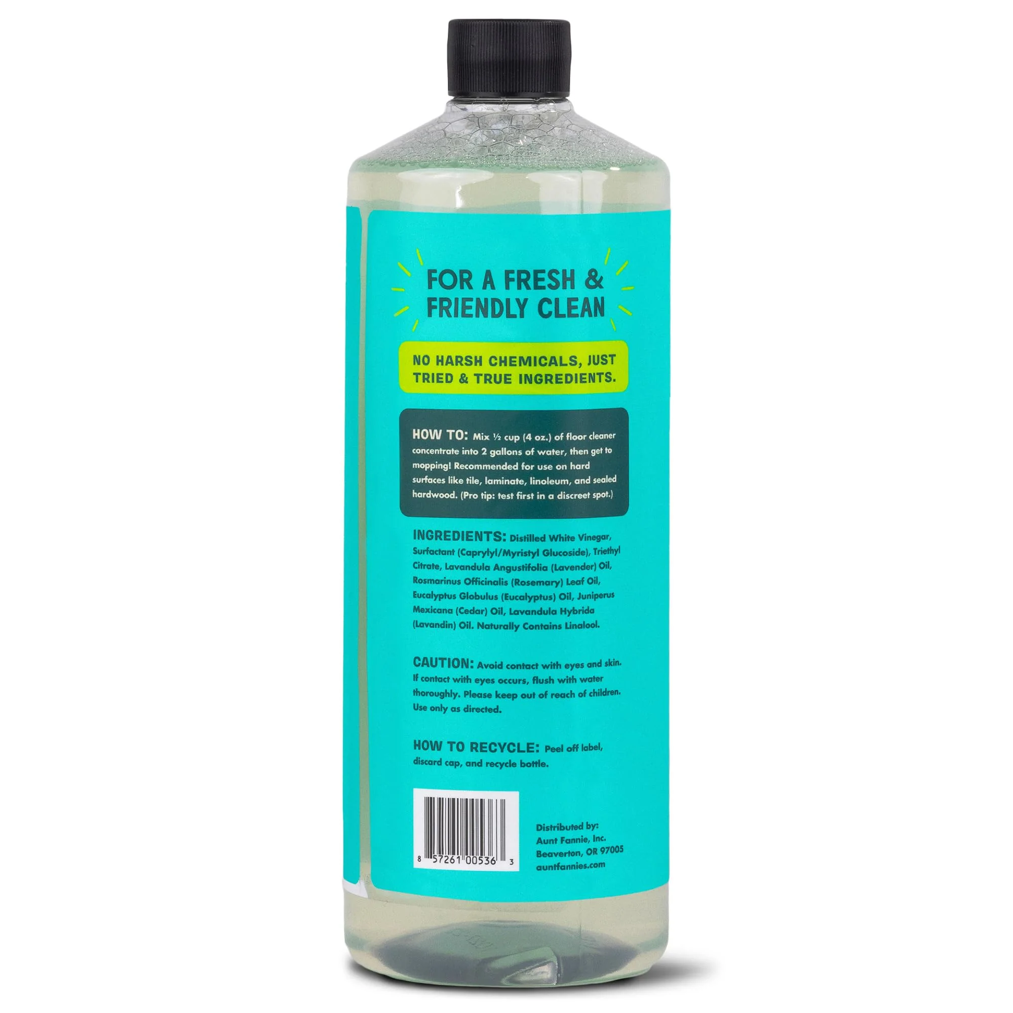 Aunt Fannie's Ultra Concentrated Floor Cleaner Vinegar Wash, Multi-Surface Solution For Mopping, Makes 16 Gallons, Eucalyptus Scent, 32 oz. (Pack of 6) - Image 2