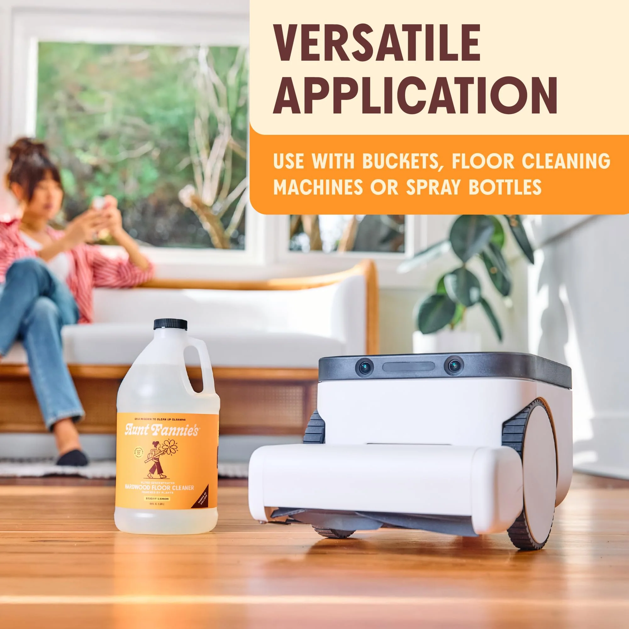 Aunt Fannie's Ultra Concentrated Hardwood Floor Cleaner, Vinegar-Free Plant Based Hardwood Floor Cleaner for Mopping, Bright Lemon Scent, 64 oz. (Pack of 1) - Image 7