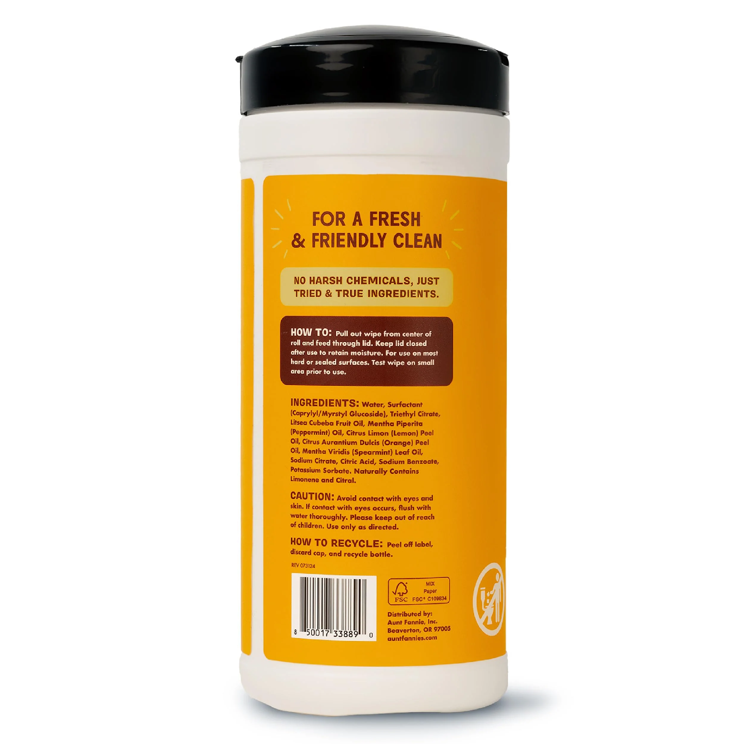 Aunt Fannie's Wood Surface Cleaning Wipes, Multipurpose Wood Surface Cleaner for Cabinets, Furniture, and Floors, Lemon Scent, 35 Count (Pack of 6) - Image 2