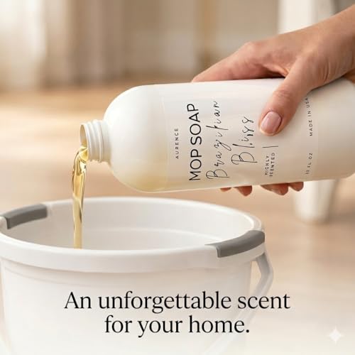 Aurence Mop Soap Highly Scented Luxury Floor Cleaner Concentrate - Brazilian Bliss Long Lasting Fragrance, No Rinse Formula for Hardwood, Tile, Laminate & Stone, 32 oz, Made in USA - Image 4