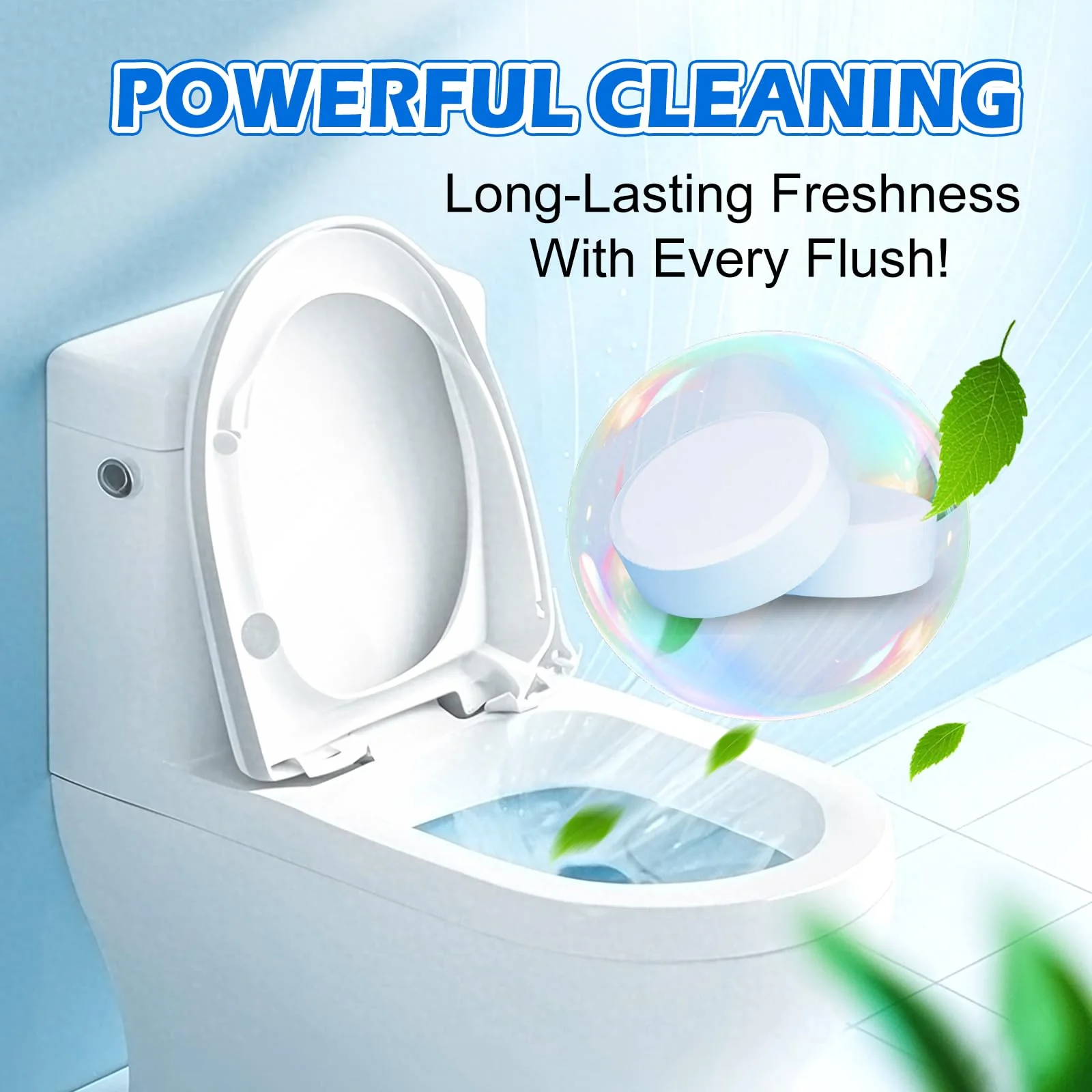 Automatic Toilet Bowl Cleaner Tablets–Fresh Scent,Long-Lasting Clean–Safe for Tanks&Pipes Deodorizing and Descaling –Bathroom Cleaner Against Tough Stains Keeps Bowl Clean Between Washes-50 PACK-1111 - Image 7