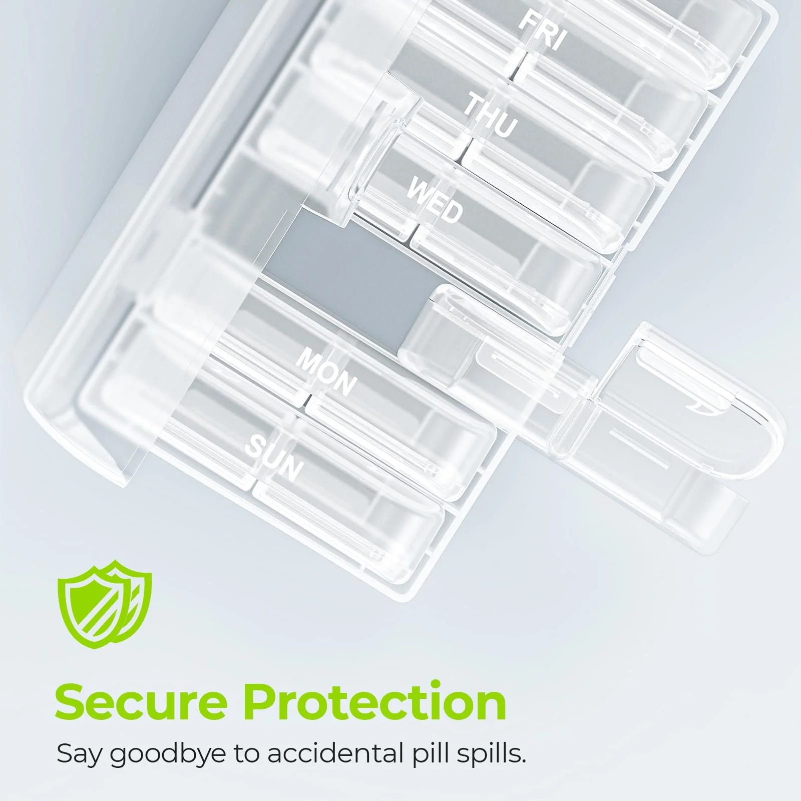 AUVON XL Weekly Pill Organizer 2 Times a Day, Pill Box 7 Day with One-Side Large Openings for Easy to Use, White AM PM Pill Case for Medication, Vitamins, Fish Oils, Supplements - Image 4