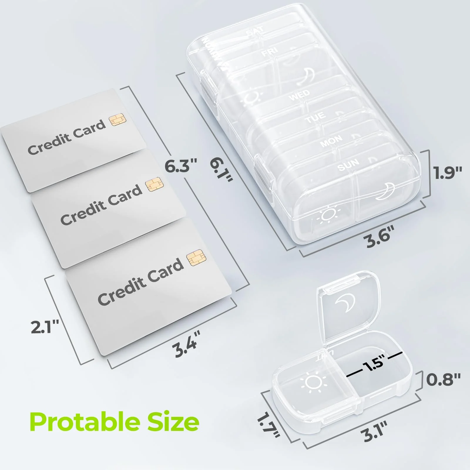 AUVON XL Weekly Pill Organizer 2 Times a Day, Pill Box 7 Day with One-Side Large Openings for Easy to Use, White AM PM Pill Case for Medication, Vitamins, Fish Oils, Supplements - Image 5