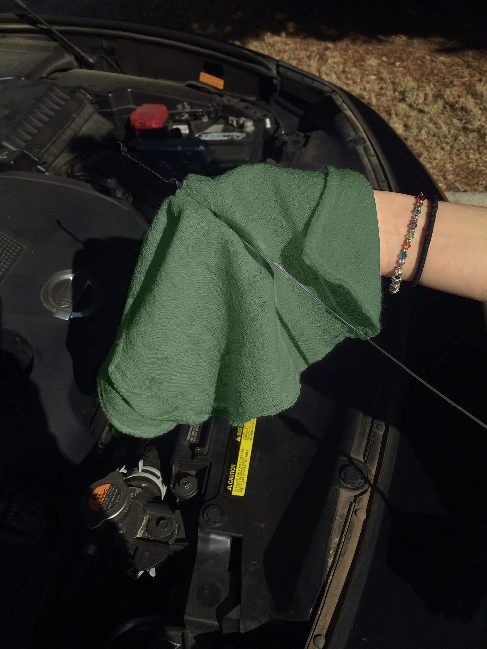 Avalon Towels Cotton Shop Rags – (Pack of 50) Size 12x14 Inches Cleaning Rags – Absorbent Shop Towels and Multipurpose Cleaning Towels for Automobiles, Industries, Garage and Homes (Green) - Image 7
