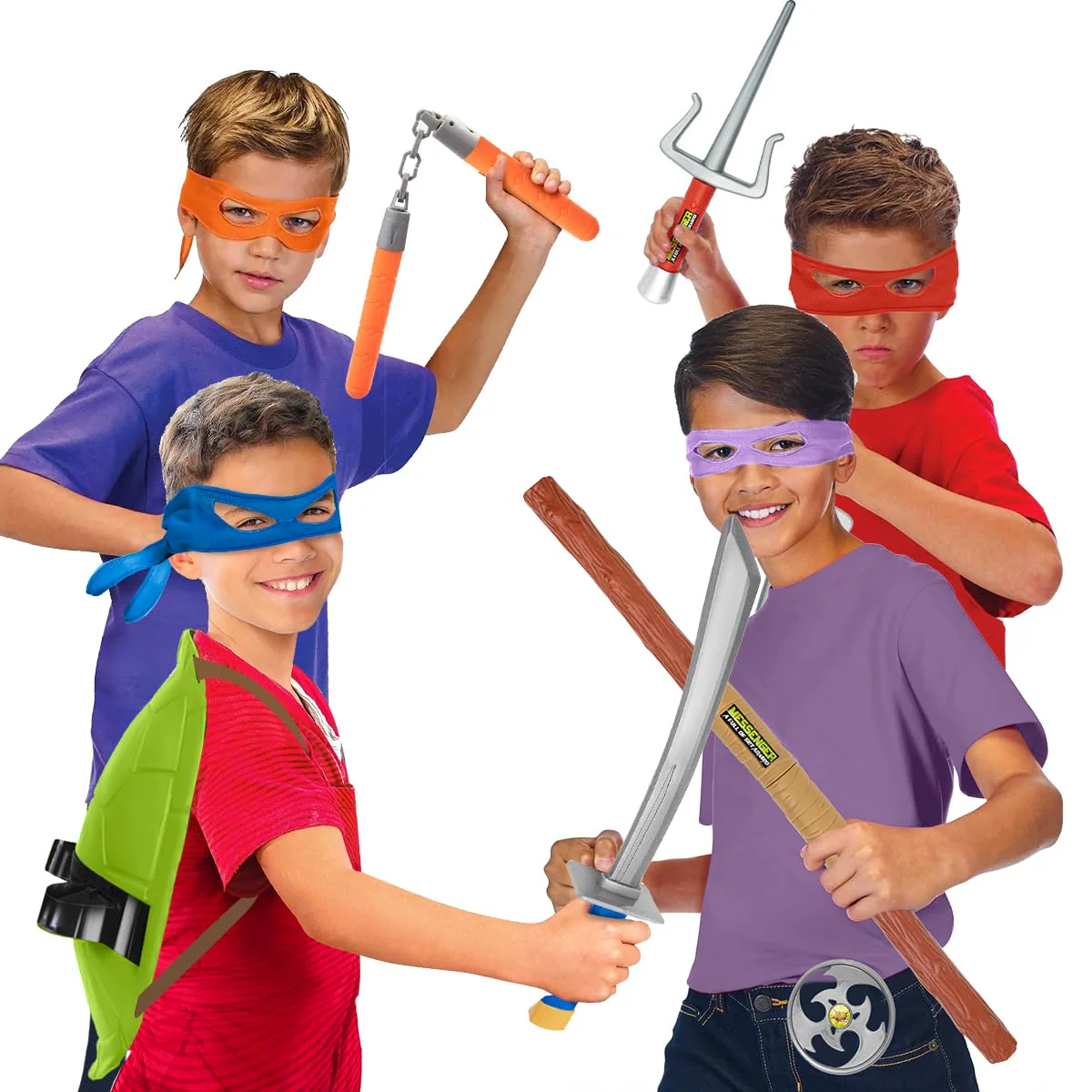 Avazera Turtle Shell Superhero Cosplay Costume props Weapon Mask Kid toys for birthday Halloween Christmases gifts - Image 4