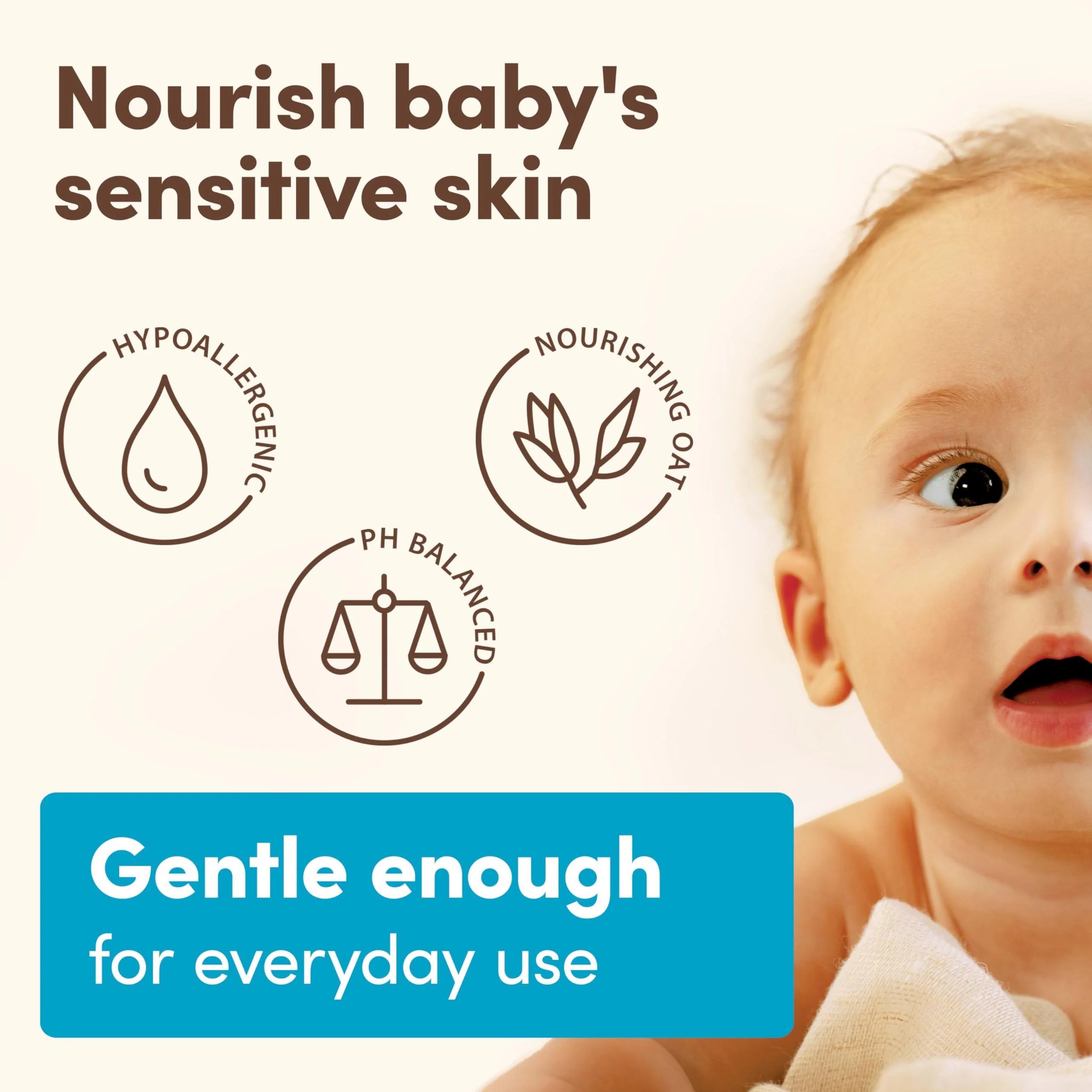 Aveeno Baby Daily Moisture Gentle Body Wash & Shampoo with Oat Extract, 2-in-1 Baby Bath Wash & Hair Shampoo, Tear- & Paraben-Free for Hair & Sensitive Skin, Lightly Scented, 12 fl. oz - Image 5