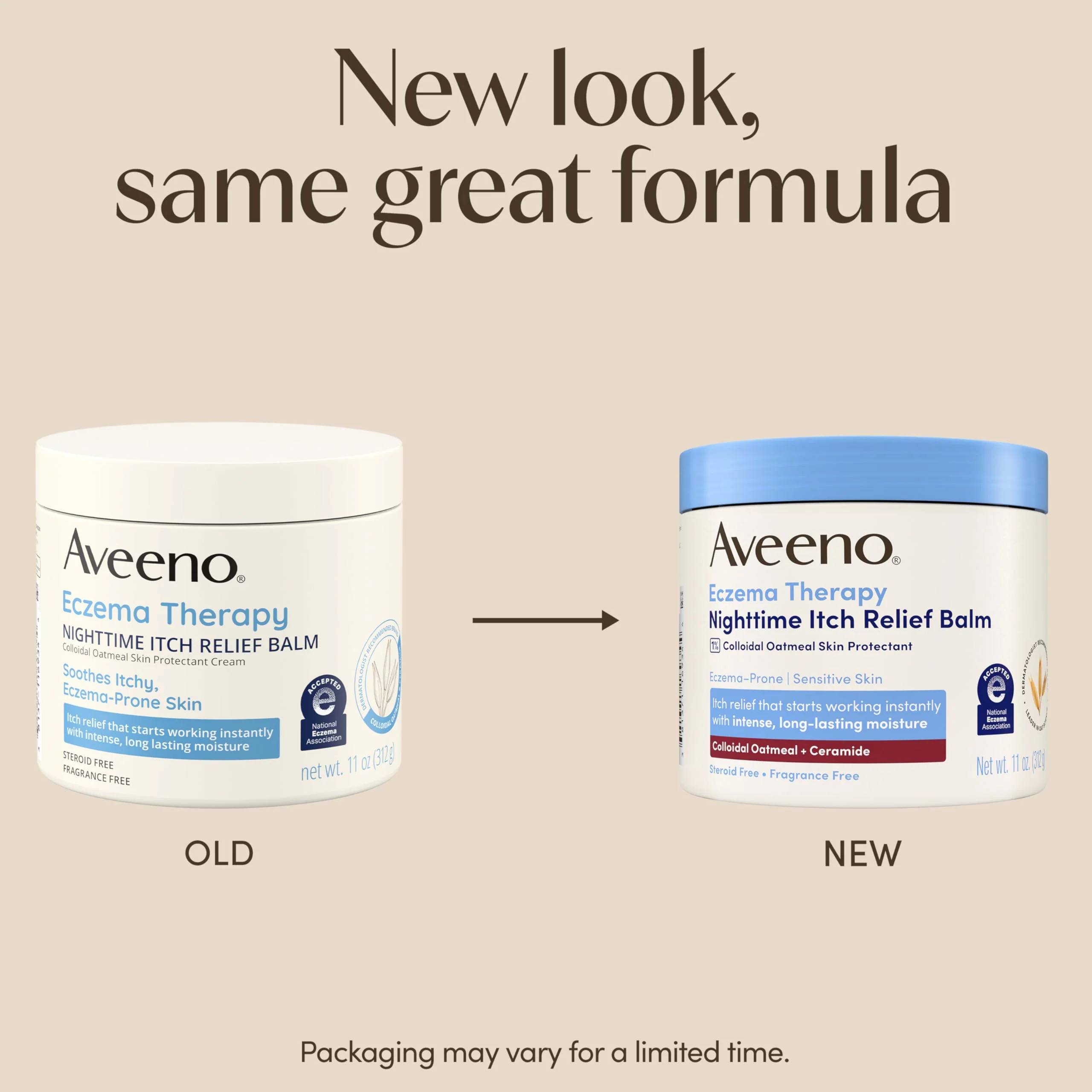 Aveeno Eczema Therapy Nighttime Itch Relief Balm, Colloidal Oatmeal Formula Instantly Soothes Itchy, Eczema-Prone Skin, Moisturizing Balm for Sensitive Skin, Steroid- & Fragrance-Free, 11 oz - Image 2