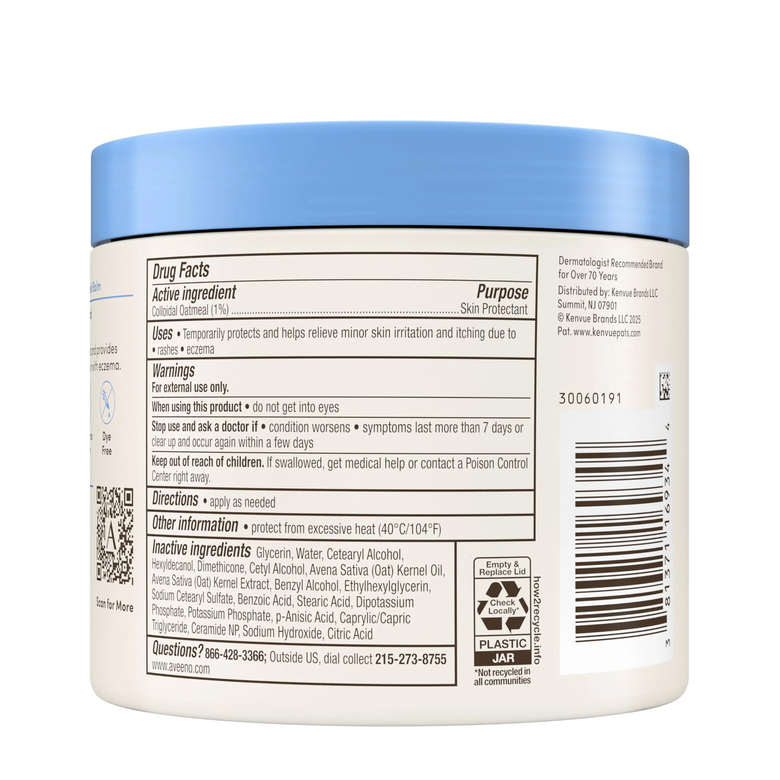 Aveeno Eczema Therapy Nighttime Itch Relief Balm, Colloidal Oatmeal Formula Instantly Soothes Itchy, Eczema-Prone Skin, Moisturizing Balm for Sensitive Skin, Steroid- & Fragrance-Free, 11 oz - Image 5