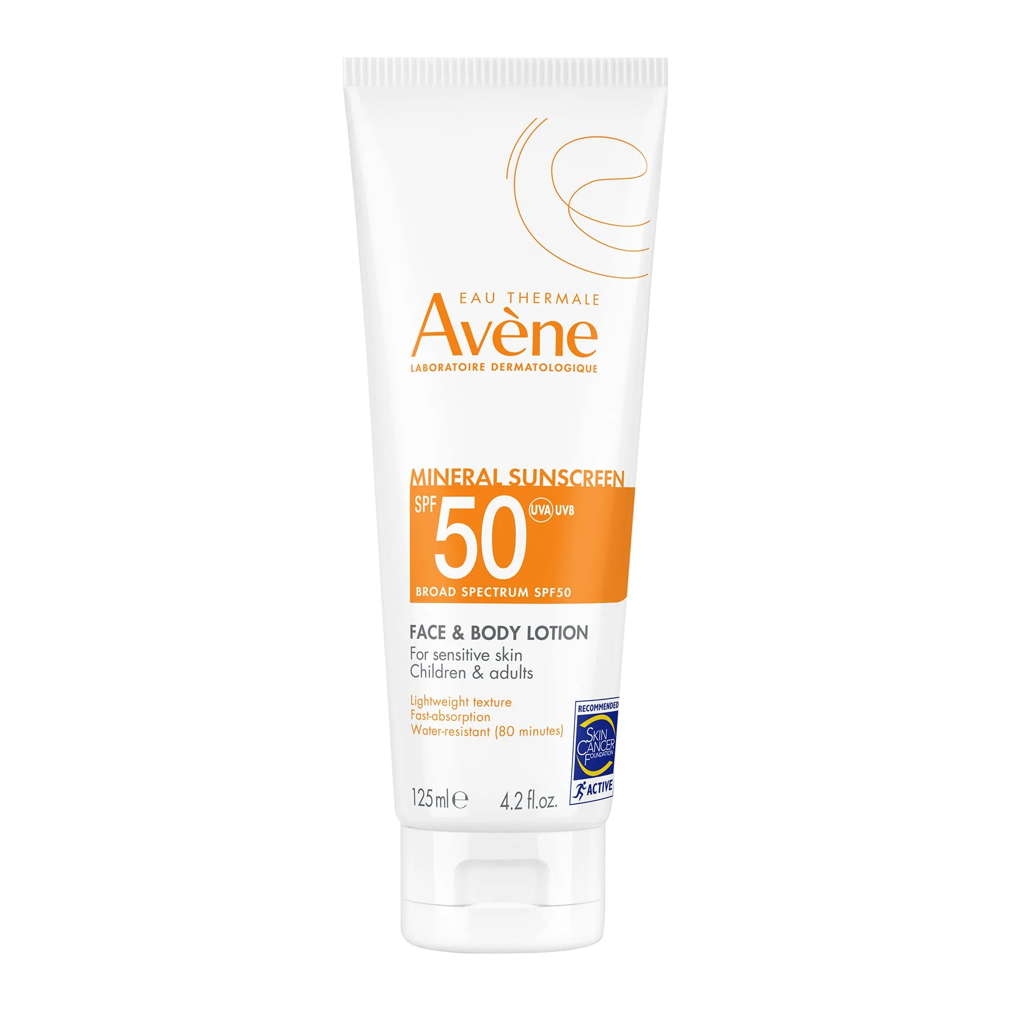 Avène Sheer Mineral Sunscreen Broad Spectrum SPF 50 Face and Body Lotion 4.23 Fl Oz