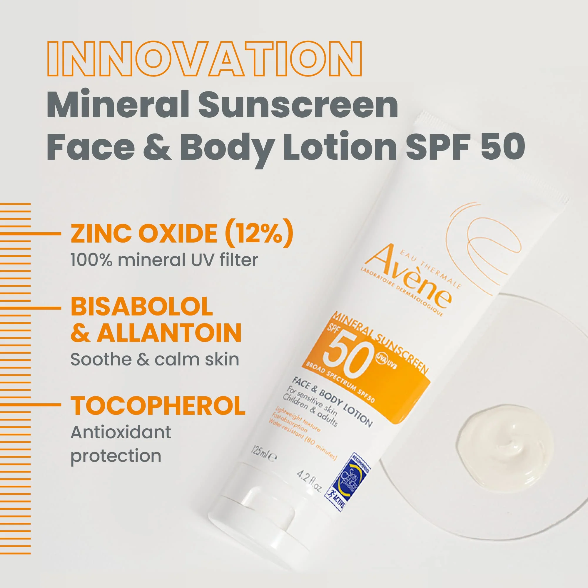 Avène Sheer Mineral Sunscreen Broad Spectrum SPF 50 Face and Body Lotion 4.23 Fl Oz - Image 2