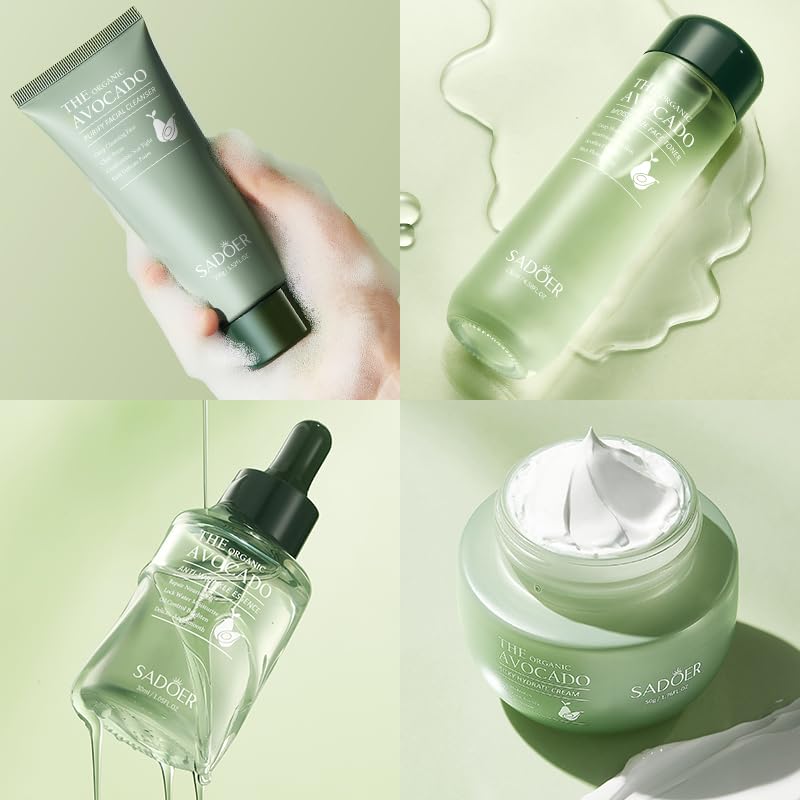 Avocado Skin Care Set, 11-In-1 Skincare Gift Set With Facial Cleanser, Face Serum, Face Cream, Eye Cream, Toner, moisturizing lotion& Facial mask. Skin Care Kit For Women Men - Image 7