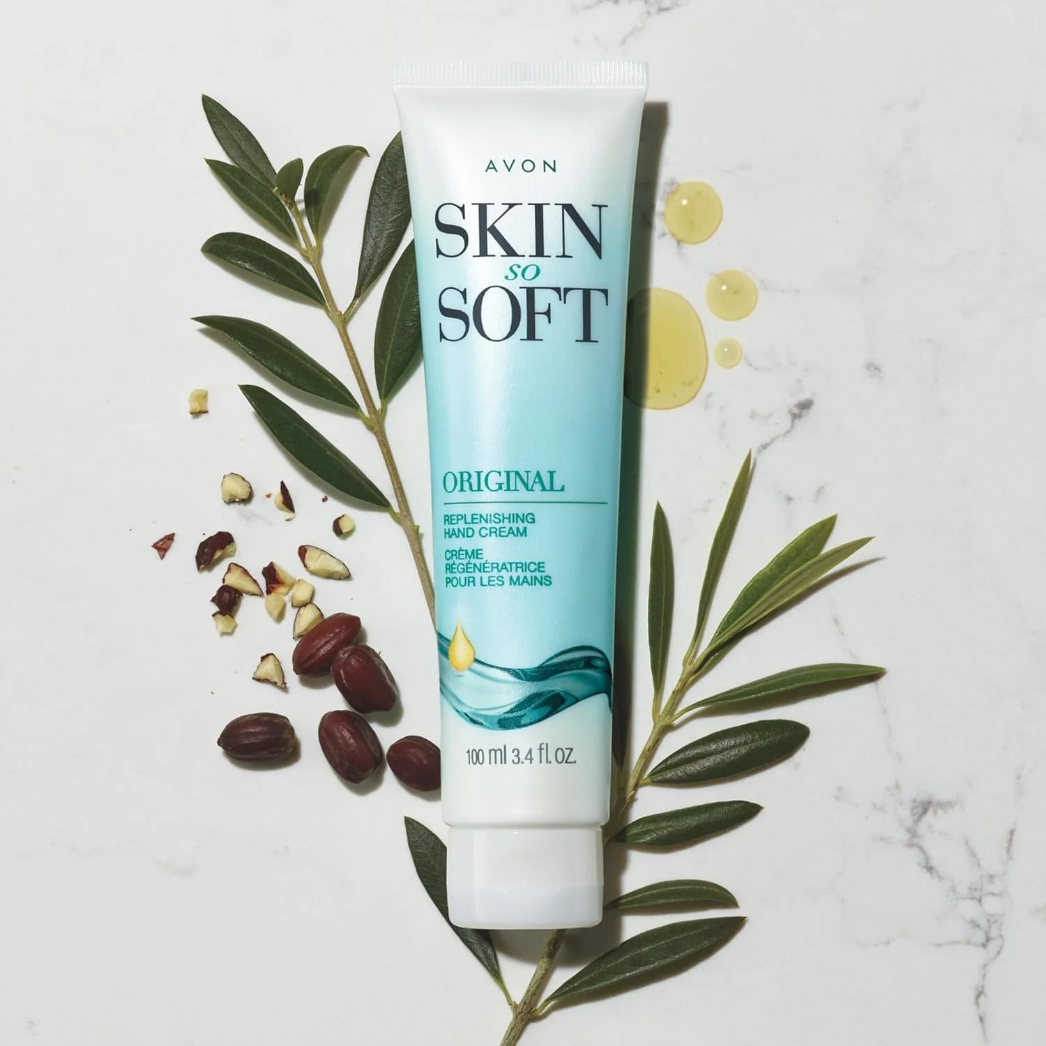 Avon Skin So Soft Original Replenishing Hand Cream – 5 Pack, 3.4 fl. oz. – With Jojoba Oil for 24+ Hour Moisturization, Nourishes & Softens, Fresh Herbal Scent, Dermatologist Tested - Image 3