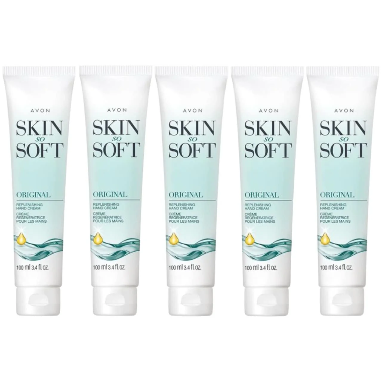 Avon Skin So Soft Original Replenishing Hand Cream – 5 Pack, 3.4 fl. oz. – With Jojoba Oil for 24+ Hour Moisturization, Nourishes & Softens, Fresh Herbal Scent, Dermatologist Tested - Image 4