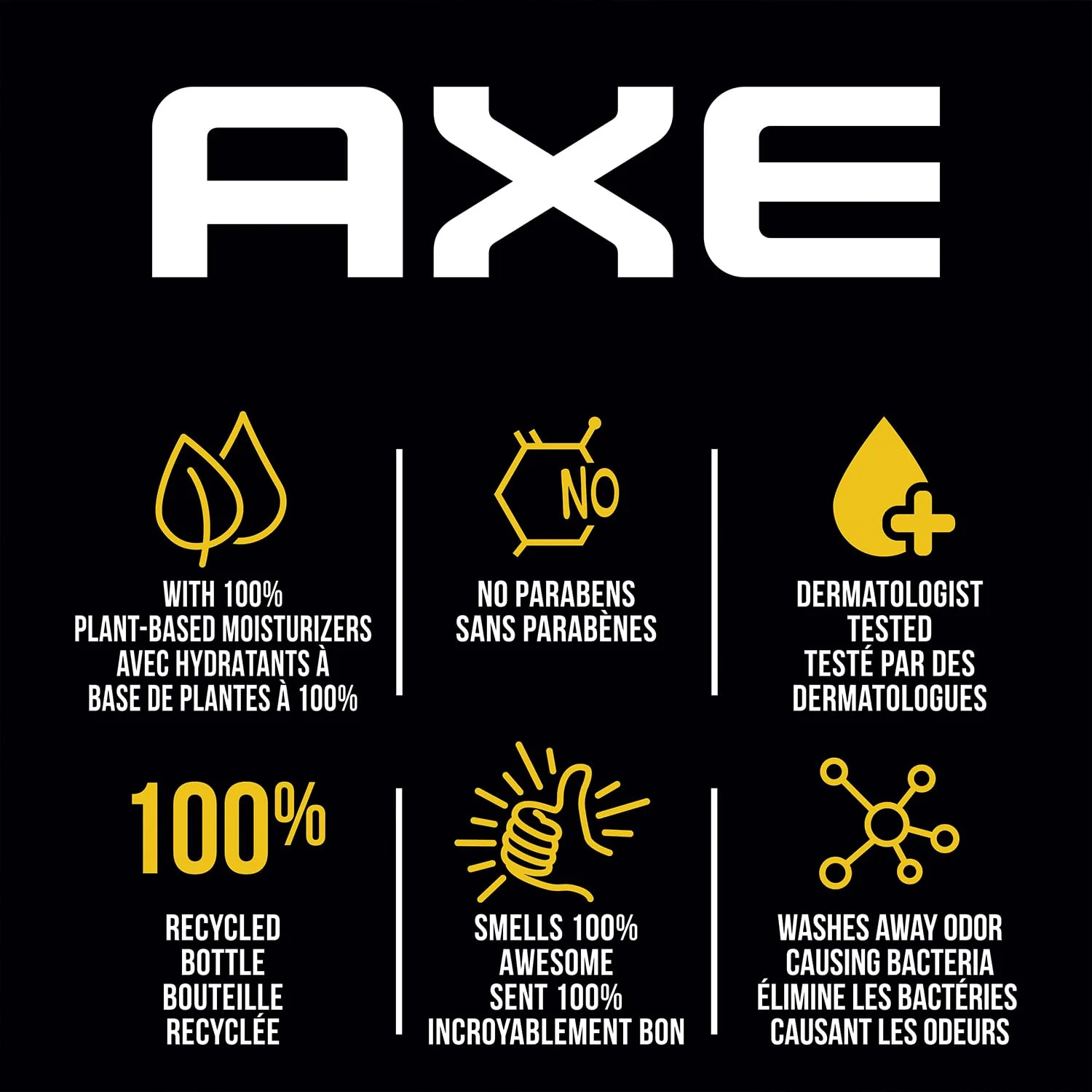 AXE Men's 3-in-1 Face, Body Wash & Shampoo Variety 5-Pack (Apollo, Dark Temptation, Black, Excite, Phoenix) 12 Hour Invigorating Scents, 16 Fl Oz Each - Image 2