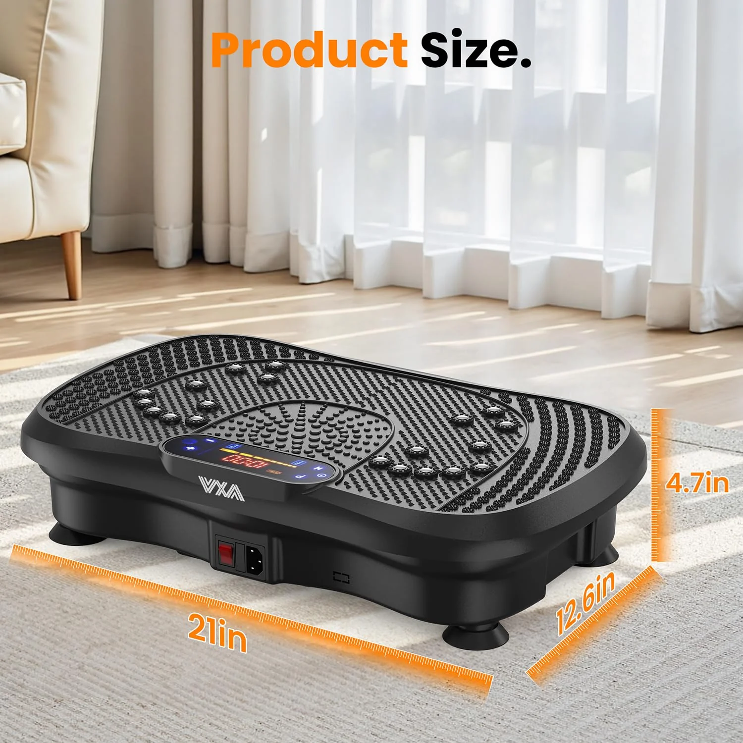 AXV Vibration Plate Fitness Platform Exercise Machine Vibrating Shaking Full Body Shaker Workout Vibrate Stand Shake Board Sport Gym for Weight Loss Fat Burner for Women Men Darkgray - Image 2
