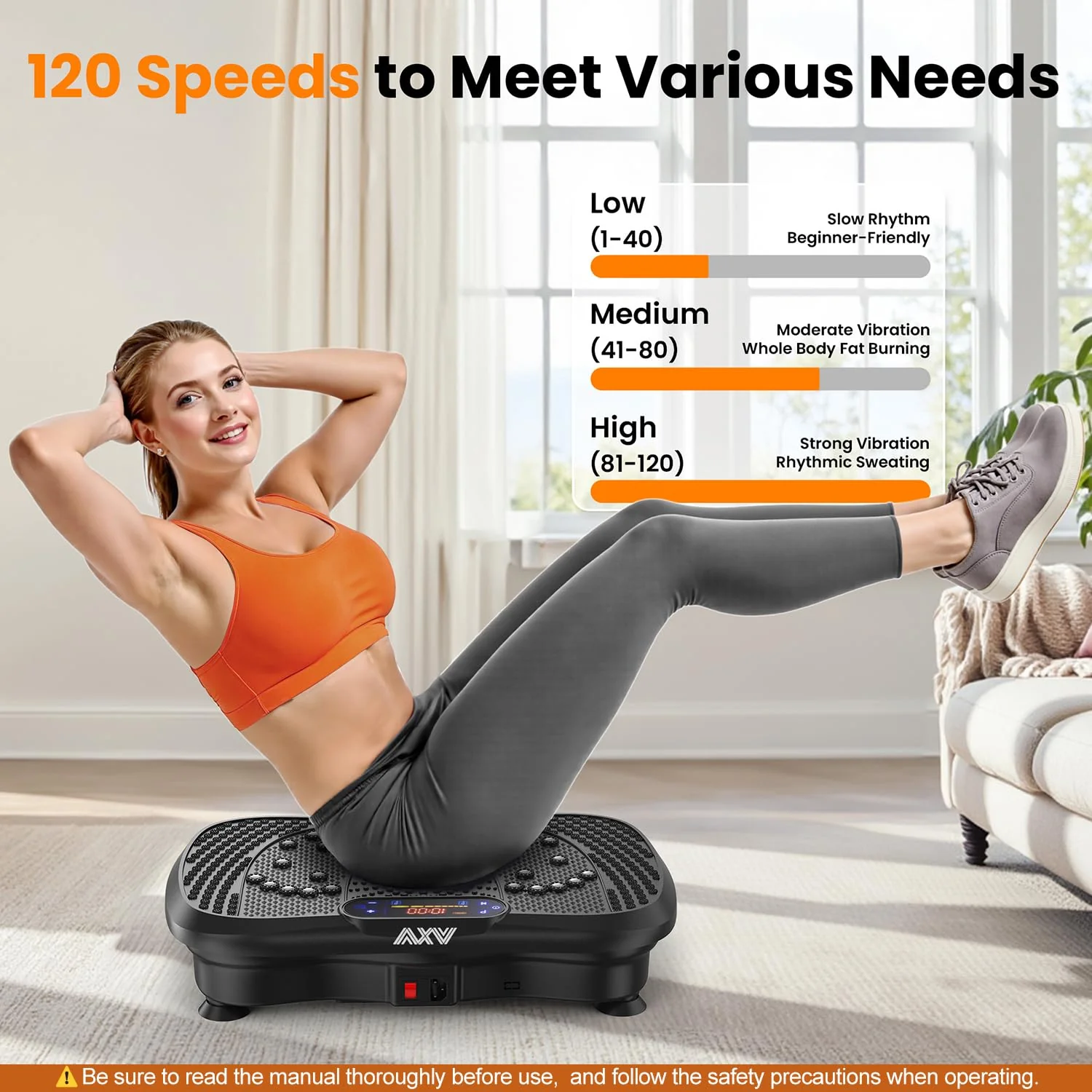 AXV Vibration Plate Fitness Platform Exercise Machine Vibrating Shaking Full Body Shaker Workout Vibrate Stand Shake Board Sport Gym for Weight Loss Fat Burner for Women Men Darkgray - Image 6
