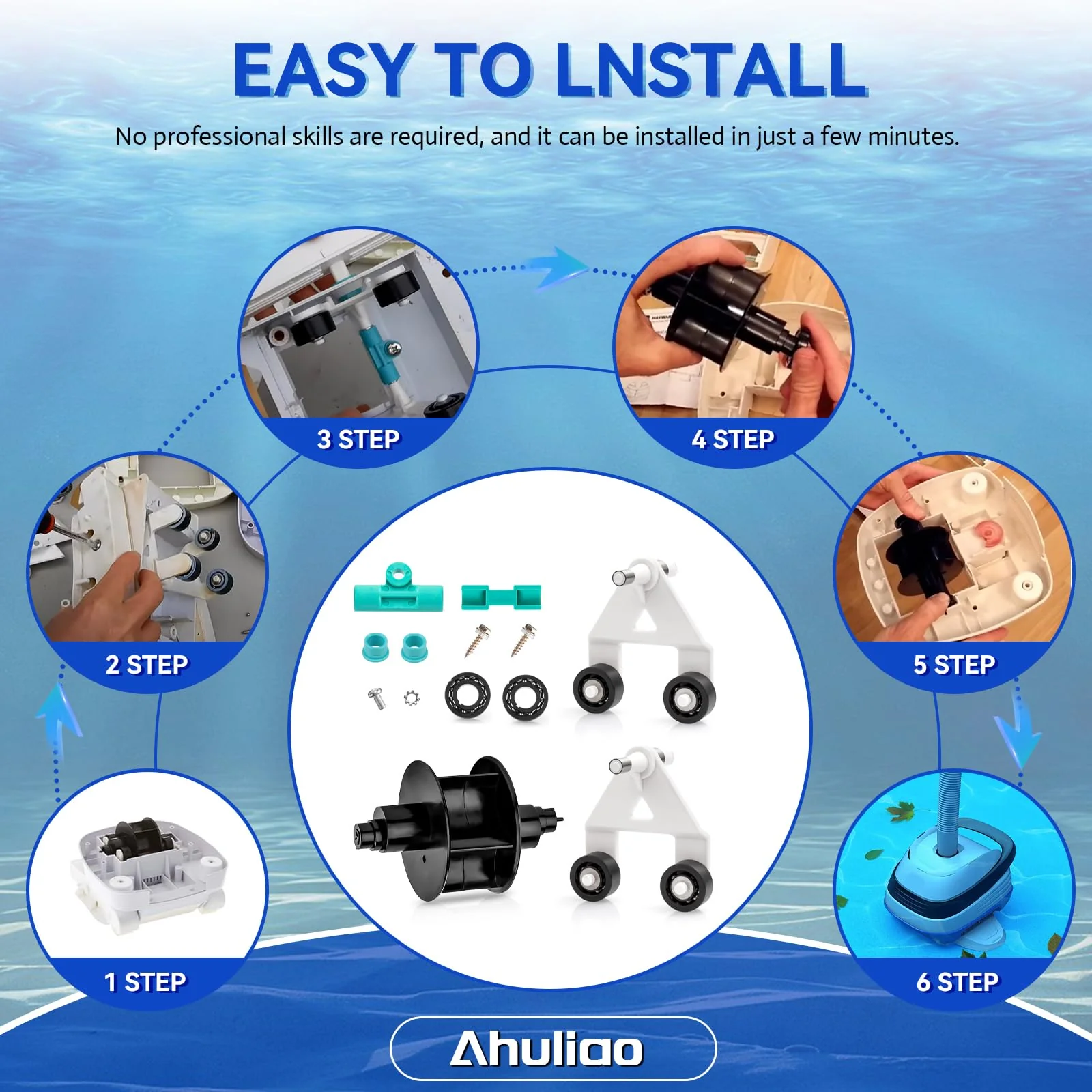 AXV621DAT Pool Cleaner Parts for Hayward Pool Vacuum (All), Navigator (All), Ultra, Aquadroid, Aqua Bug, Diver Dave and Wanda The Whale A-Frame Turbine Pool Vac Rebuild Kit - Image 6