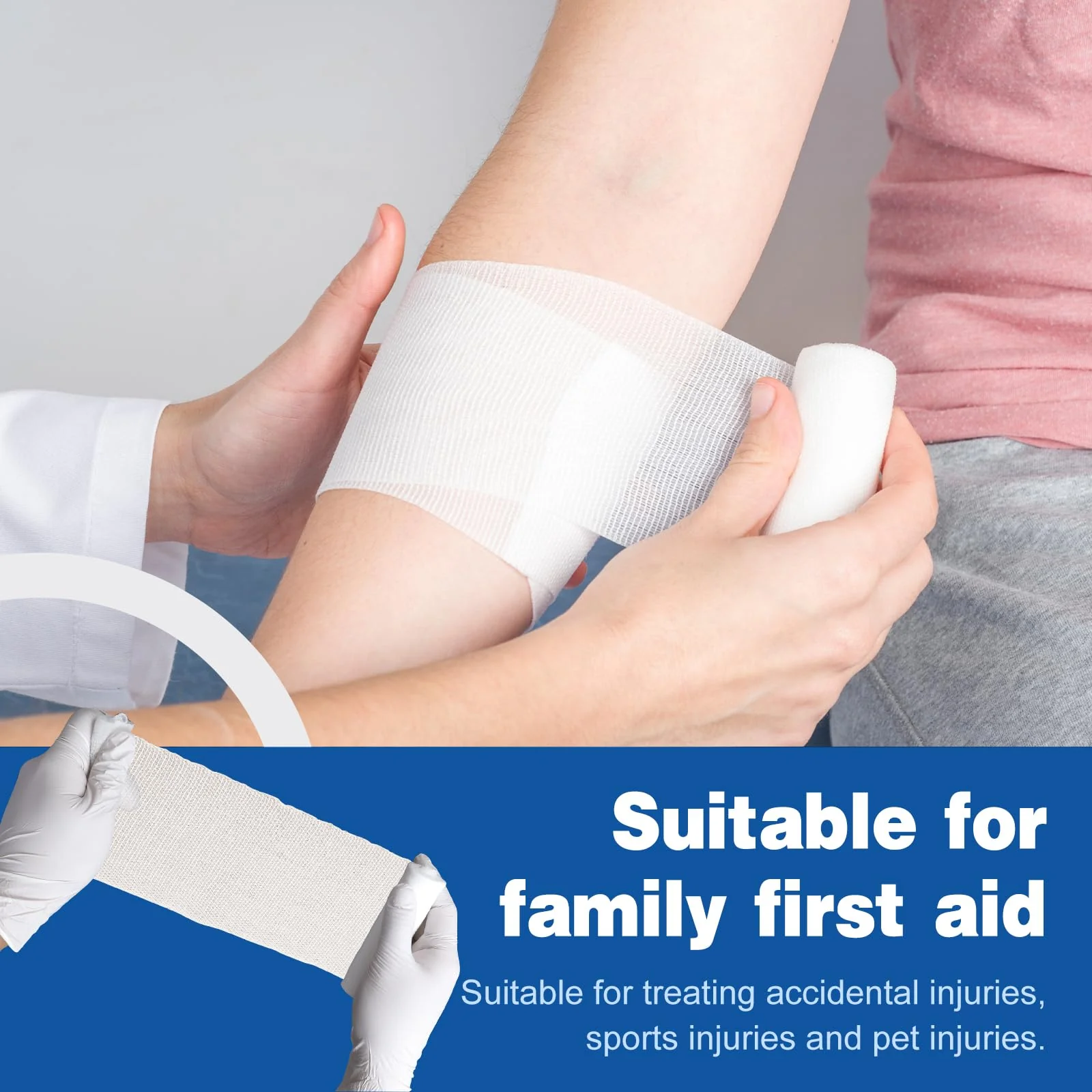AZEN 20 Pack Gauze Rolls Bandages, 4 in x 4.1 Yards, Premium Medical Supplies & First Aid Supplies, Bandage Wrap Vet Wrap, Mummy Wraps - Image 6