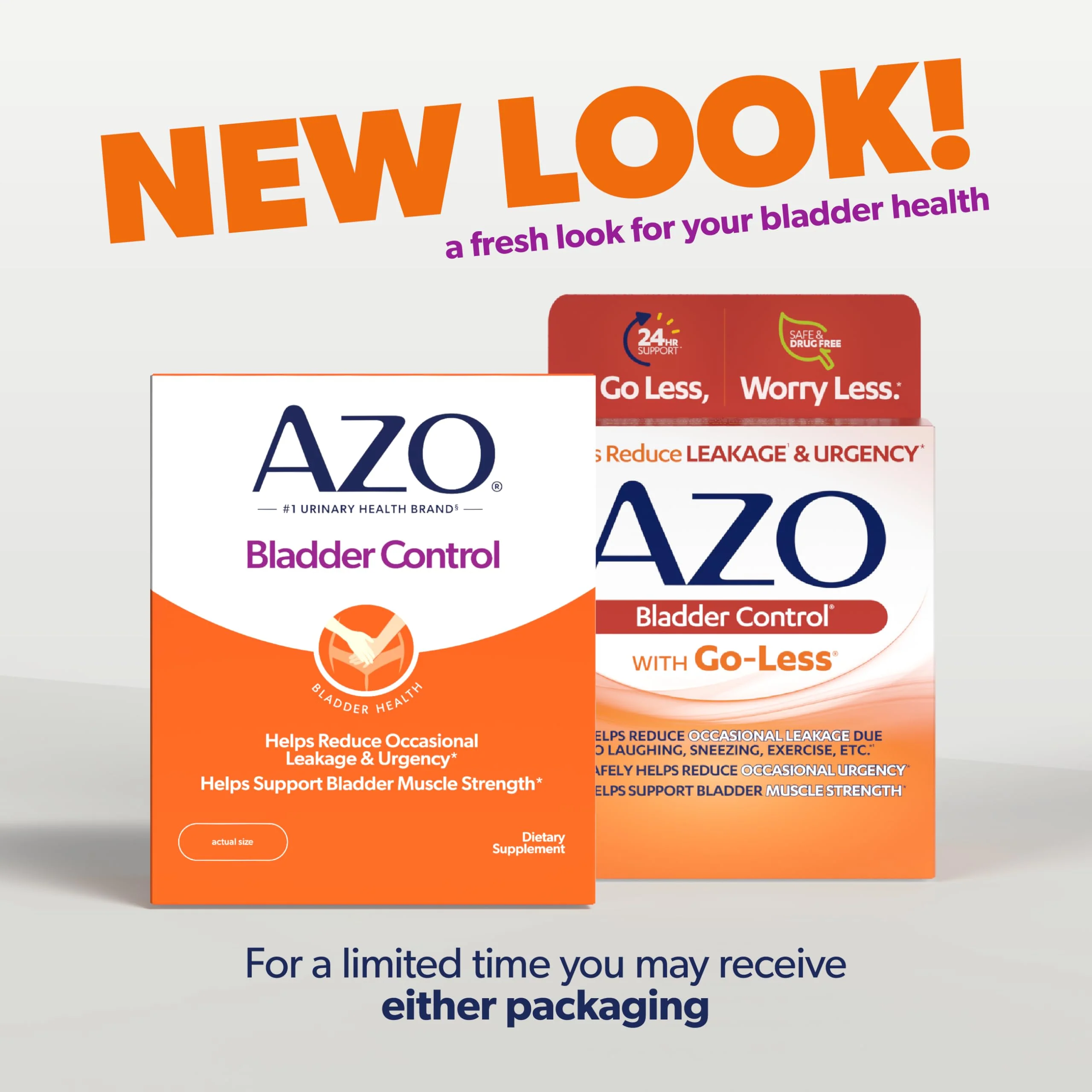AZO Bladder Control with Go-Less Daily Supplement | Helps Reduce Occasional Urgency, leakage due to laughing, sneezing and exercise††† | 72 Capsules - Image 3