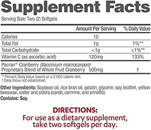 AZO Cranberry Urinary Tract Health Supplement, 1 Serving : 1 Glass of Cranberry Juice, Sugar Free Cranberry Pills, Non-GMO, 3 Month Supply, 100 Softgels (Pack of 2) - Image 7