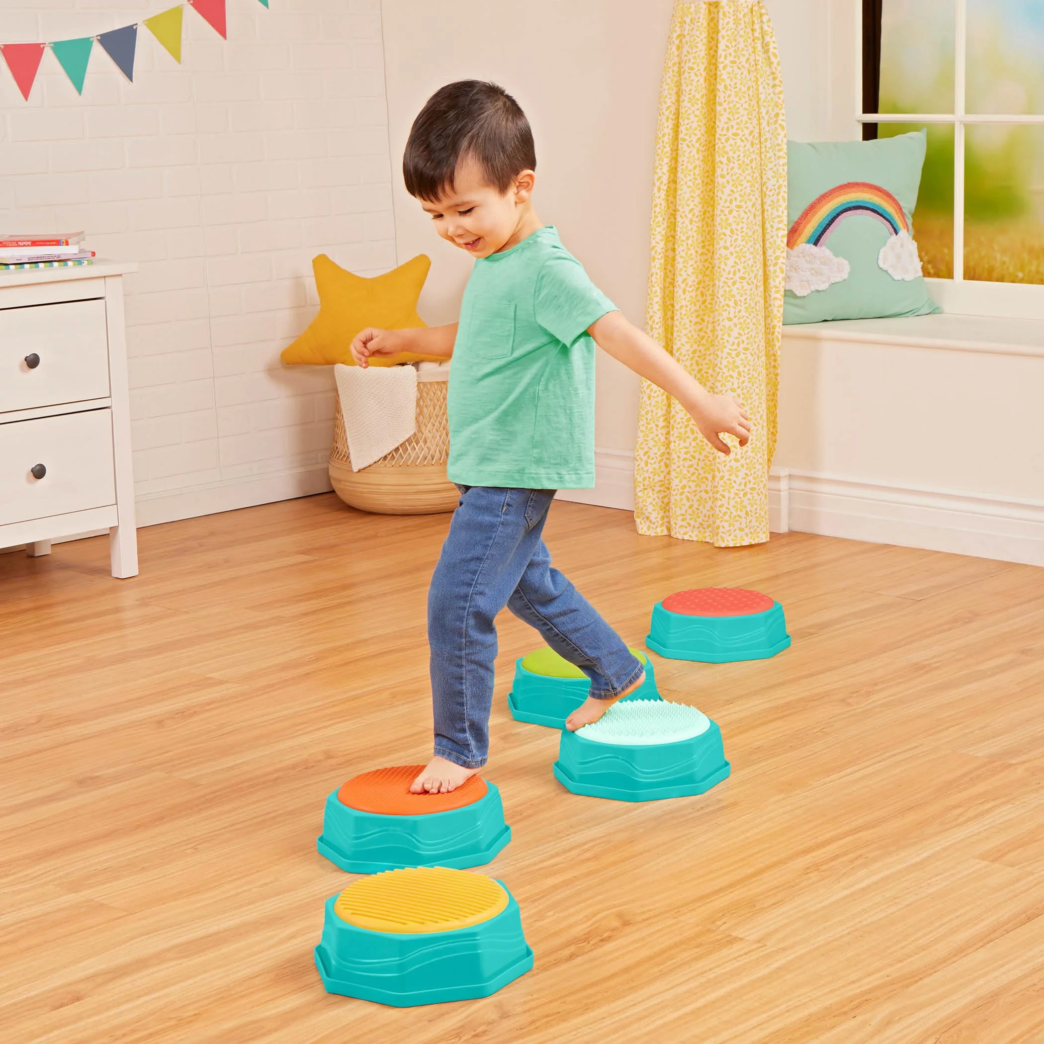 B. toys Battat Balancing Beams and Stepping Stones - 13 Pieces