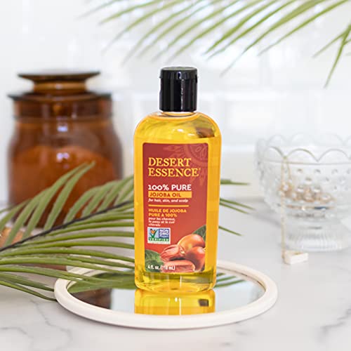 Desert Essence 100% Pure Jojoba Oil - Hair & Skin Oil - Suitable For All Skin Types - No Oily Residue May Help Prevent Flakiness - Makeup Remover - Aftershave Moisturizer (4 Fl Oz (Pack of 1)) - Image 6