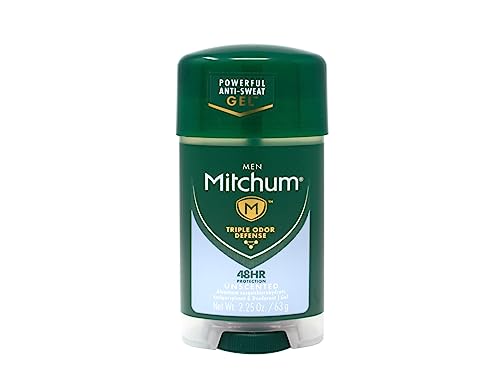 Mitchum Clear Gel Anti-Perspirant & Deodorant, Unscented for Men, 2.25 Oz (3 Pack) - Image 3