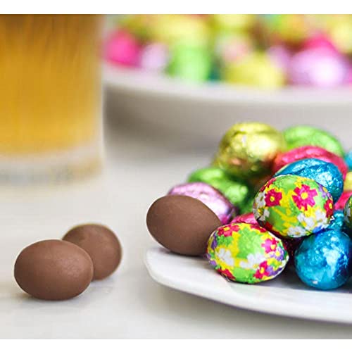 Madelaine Chocolates Easter Eggs (1 LB) Candy Solid Premium Milk Chocolate Foiled In A Variety Of and Floral Colors - Traditional Basket Mainstays - Image 2