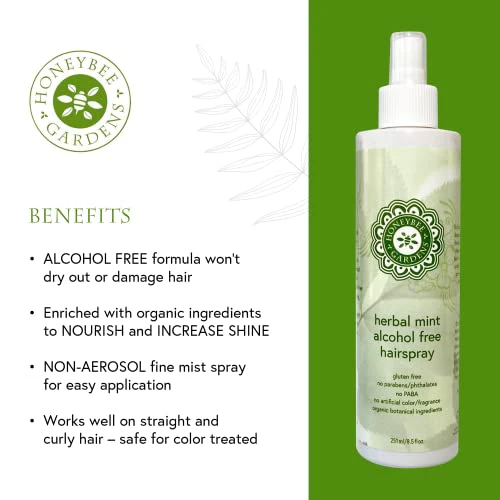 Honeybee Gardens Herbal Mint Alcohol Free Hair Spray - Image 3