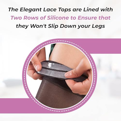 ITA-MED Sheer Thigh High Compression Stockings for Women, 20-30 mmHg Medical Compression Socks, Closed Toe - Image 3