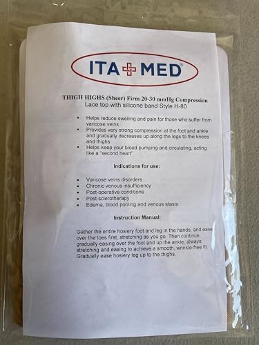 ITA-MED Sheer Thigh High Compression Stockings for Women, 20-30 mmHg Medical Compression Socks, Closed Toe - Image 8