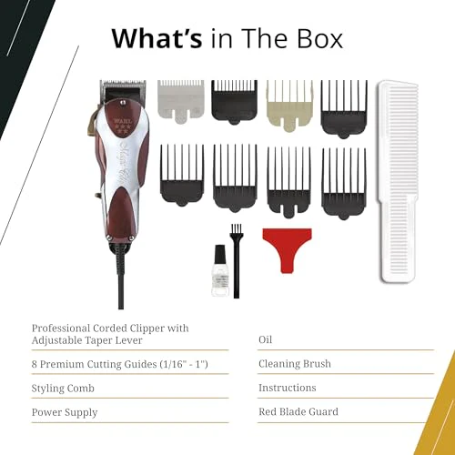Wahl Professional 5 Star Series Magic Clip Corded Clipper Precision Fade Zero Overlap Adjustable Blades V9000 Motor Chrome - Image 5
