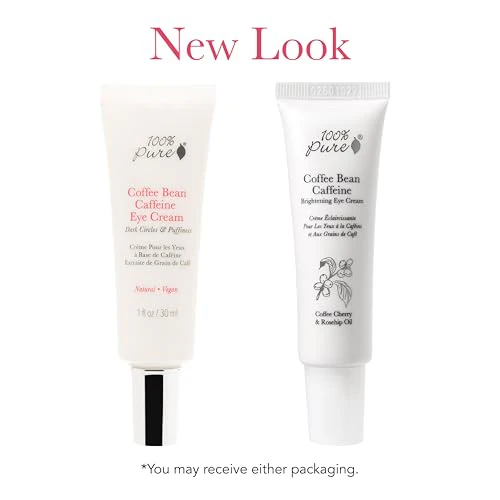 100% PURE Coffee Bean Caffeine Eye Cream Refresh & Hydrate Under Eye Treatment Reduce Puffiness, Dark Circles, Wrinkles with Green Tea, Rose Hip, Vitamin E - Youthful Vibrant Eyes - Vegan - 1 oz - Image 3