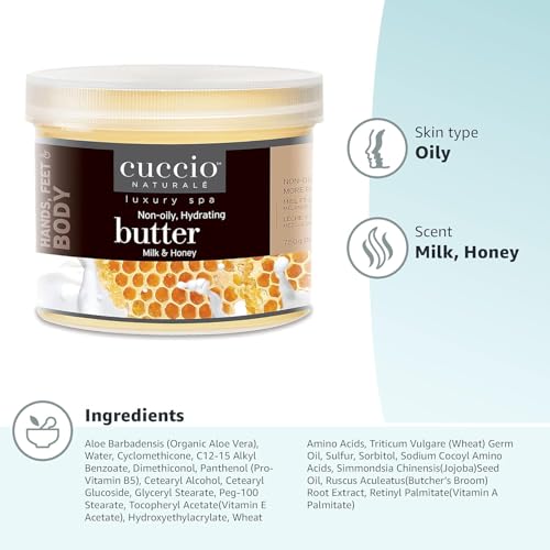 Cuccio Naturale Milk and Honey Butter Blend – Ultra Moisturizing Cream for Hands, Feet, and Body – 26 Ounces - Image 2