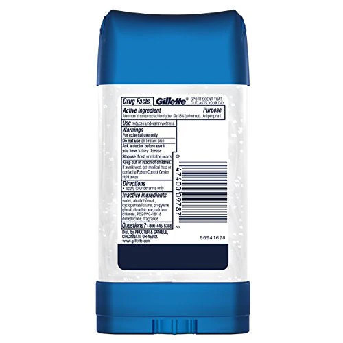 Gillette Anti-perspirant/deodorant Clear Gel, Power Rush, 4-Ounce Stick (Pack of 6) (packaging may vary) - Image 2