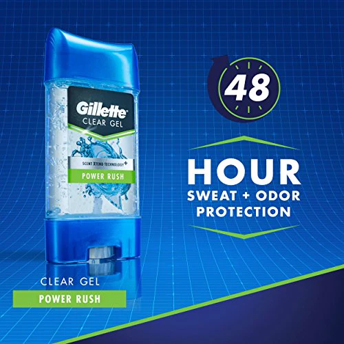 Gillette Anti-perspirant/deodorant Clear Gel, Power Rush, 4-Ounce Stick (Pack of 6) (packaging may vary) - Image 7