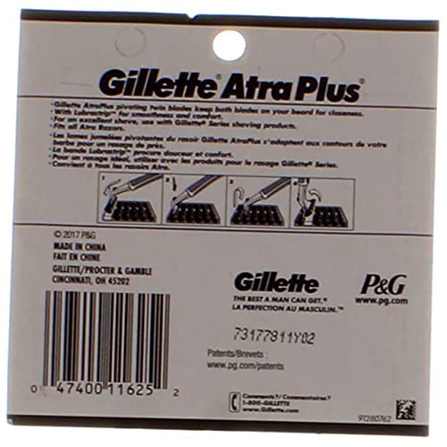 Gillette AtraPlus Cartridges with Lubrastrip, 10-Count Packages (Pack of 2) - Image 2