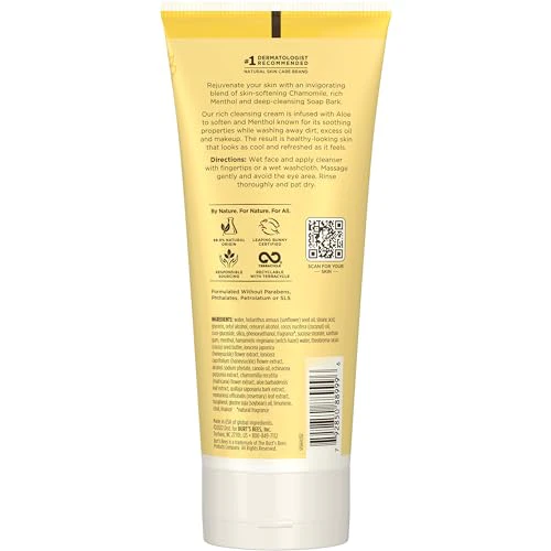 Burt's Bees Face Wash, Deep Facial Cleansing Cream, College Back to School Dorm Essentials, All Natural Cleanser with Chamomile, 6 Ounce (Pack of 3) (Packaging May Vary) - Image 13