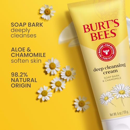 Burt's Bees Face Wash, Deep Facial Cleansing Cream, College Back to School Dorm Essentials, All Natural Cleanser with Chamomile, 6 Ounce (Pack of 3) (Packaging May Vary) - Image 4