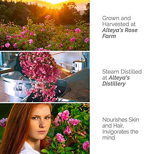 Alteya Organics Rose Water USDA Certified Organic Facial Toner, 17 Fl Oz/500mL Pure Bulgarian Rosa Damascena Flower Water, Award-Winning Moisturizer BPA-Free Bottle with Reducer - Image 4