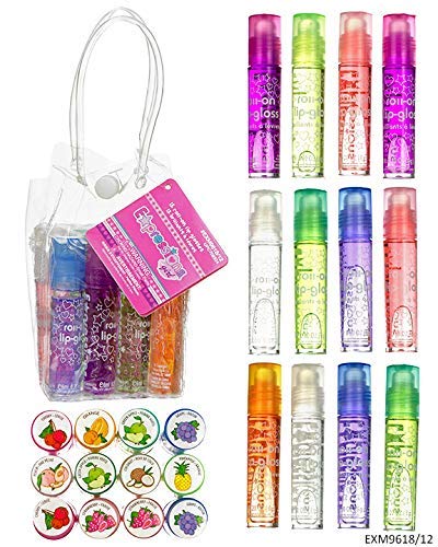 Expressions 12pc Roll On Lip Gloss Set with Carrying Case, Glossy Lip Make-up for Kids and Teens - Fruity Flavors, Non Toxic, Kid Friendly, Party Gift, Best Friends - Image 10