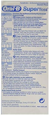 Oral-B Super Floss Mint Dental Floss for Braces Bridges - 50 Strips (Pack of 6) - Image 2