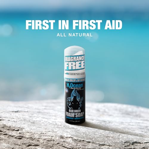 H2Ocean Blue Green Foam Soap - Tattoo Foam Antibacterial Soap for Tattoo Aftercare - Tattoo Care with Aloe Vera - Travel-Size Tattoo Moisturizer Soap - 1.7 oz - Image 5