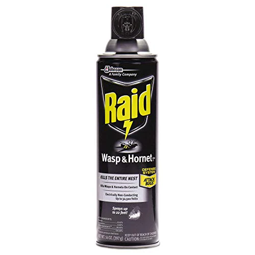 Raid Wasp and Hornet Killer Spray, Kills the entire nest, Kills Paper Wasps, Yellow Jackets, Mud Daubers and more, 14 oz (Pack of 12) - Image 3