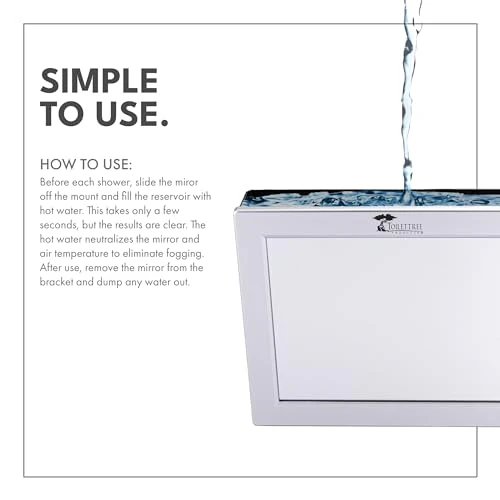 ToiletTree Products Fogless Shower Mirror with Squeegee - Anti-Fog Mirror - Adjustable Shaving Mirror with a Squeegee - Rust-Proof, Impact-Resistance Bathroom Shower Mirror - Image 5