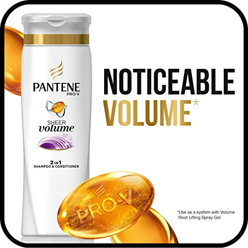 Pantene Pro-V 2 in 1 Shampoo & Conditioner, Sheer Volume with Collagen, 12.6 Ounce - Image 7