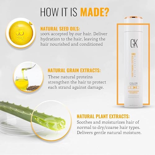 Global Keratin GKhair Moisturizing Shampoo Color Protection (300ml/ 10.1 fl.oz) | Organic Oil Extracts - Sulfate, Paraben Free Shampoo for Women, Men - All Hair Types - Image 6