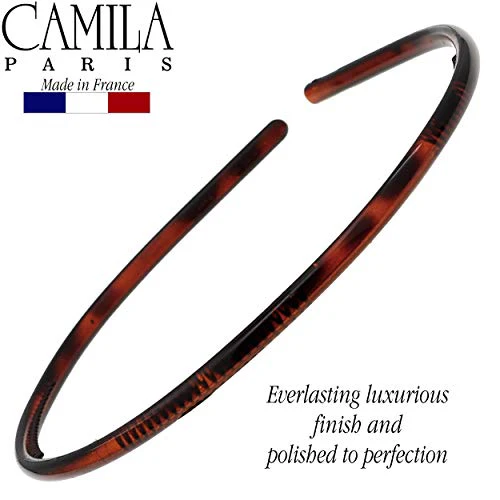 Camila Paris AD105 French Fashion Headband for Women, Skinny with Teeth for Strong Hold Grip Women's Hairband, Very Flexible, No Slip and Durable Styling Girls Hair Accessories, Made in France - Image 2