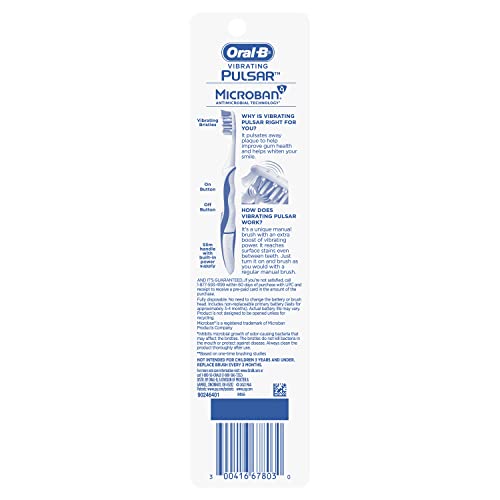 Oral-B Pro-Health Pulsar Battery Toothbrush, Soft, Blue , 2 Count (Pack of 1) - Image 10